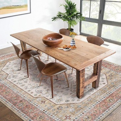 Garvee 8x10FT Area Rug-Vintage Boho Soft Rugs, Non Slip Distressed Printed Carpet(Light Brown)