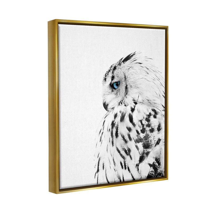 Stupell Industries Snow Owl White Feathers Peering Blue Eyes, 4 of 7