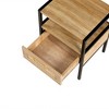 Wooakway 15.75"L 21.26"H 13.78"D Rattan End Table Side Table Nightstand with Adjustable Feet for Living Room Bedroom - 4 of 4