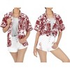 LA LEELA Women's Button Down Short Sleeve Summer Vacation Surfing Blouse Tops Hawaiian Holiday Club party Casual Shirts - 2 of 4