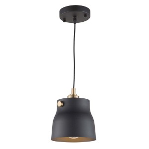 Artcraft Lighting Euro Industrial 1 - Light Pendant in  Matte Black/Harvest Brass - 1 of 2