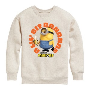 Boys' - Despicable Me Minions - A Lil Bit Bananas Graphic Long Sleeve Fleece Sweatshirt - 1 of 4