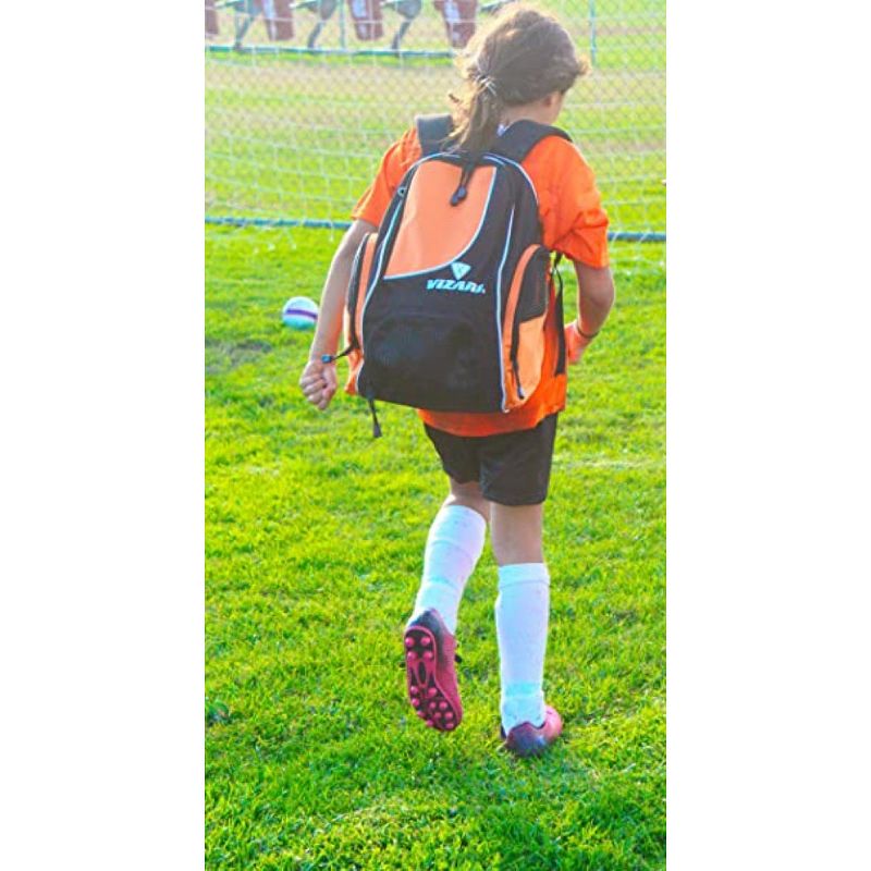 Vizari Solano Soccer Backpack With Ball Compartment and Vented Ball Pocket and Mesh Side Cargo Pockets for Adults and Teens, 3 of 4