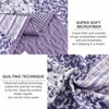Purple Quilt Set Queen, 3 - Piece Boho Floral Plaid Bedding for All Seasons - 4 of 4