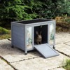 AZL1 Life Concept Pet Crates and Houses Small Wooden Rabbit Hutch with Lockable Door, Weatherproof Roof, Openable Top, Gray, 23.62"*16.3"*19.5" - 2 of 4