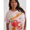 Women's Oversized Graphic T-Shirt Dress - Pink/Strawberry Shortcake - 3 of 4