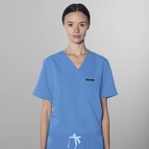 Women's Bari Single Chest Pocket Scrub Top - 1 of 4