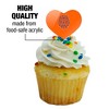 Lincoln University PA Primary Logo Heart Love Cupcake Picks Toppers Decoration Set of 6 - 3 of 4