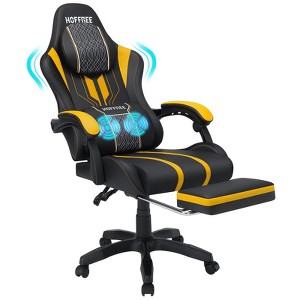 Hoffree Extra Large Massage Gaming Chair Ergonomic Office PC Chair with Footrest & Adjustable - 1 of 4