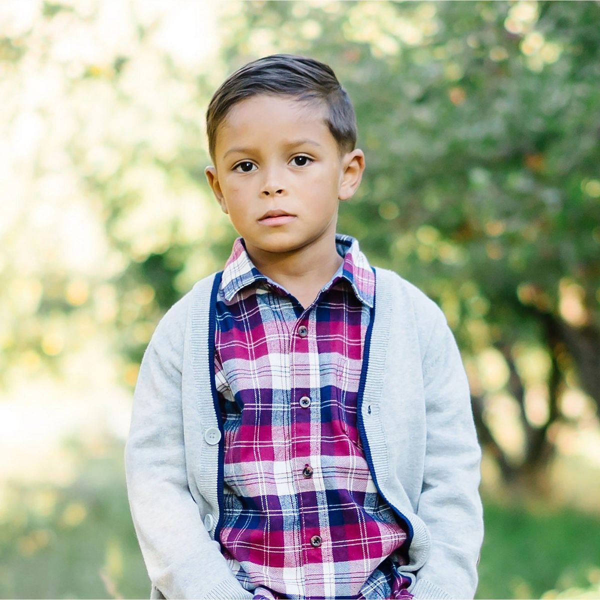 Hope & Henry Boys' Cotton Long Sleeve Brushed Cotton Flannel Button Down Shirt, Infant - thumbnail 2