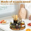 LunaLulinlk Wooden Lazy Susan Turntable 9" - Spice Organizer, Lazy Susan Organizer, Carbonized Black Pine Wood - 4 of 4