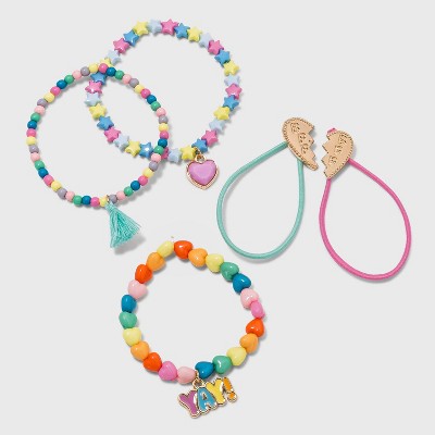 Girls' 5pk Heart Tassel Bracelet Set - Cat & Jack™