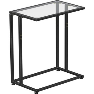 Simple Trending Large C-Shaped Glass End Table, 20.5 Inch - 1 of 4