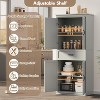 70" Gray Pantry Cabinet - Freestanding Storage with Adjustable Shelves & Doors for Kitchen, Dining Room or Bathroom - 3 of 4