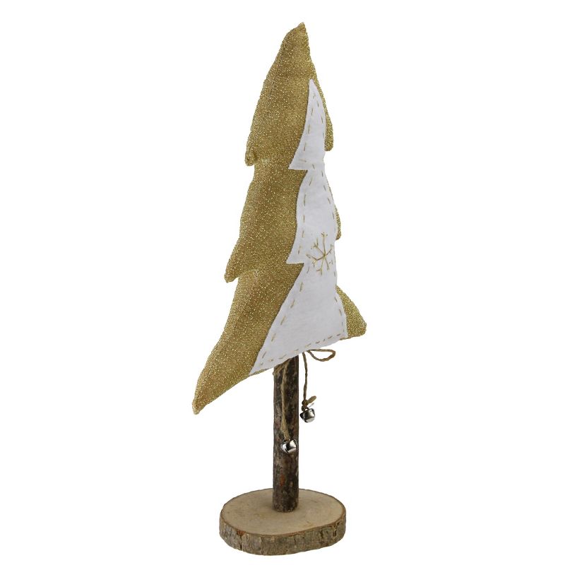 Northlight 16” White and Gold Christmas Tree With Bells Tabletop Decor, 2 of 5