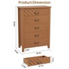 5 Dresser for Bedroom, 45.2" Tall Dresser, Vertical Drawer Dresser with Storage Freestanding, Wooden Closet Dresser Storage Chest for Bedroom - 4 of 4