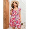 LXT-Plus Size Sleeveless Summer Dress Flutter Sleeve Smocked Waist Midi Dresses with Pocket - 4 of 4
