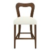 Okak Set of 2 Counter Height Bar Stools for Dining Rooms,Upholstered Heart-Shaped Hollow Back Counter Bar Stools Without Arm - 3 of 4