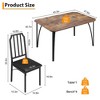 Dining Table, Industrial Modern Wood Farmhouse Square Kitchen Table with Upholstered Chairs, Dining Room Furniture - 4 of 4