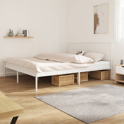 vidaXL Metal Bed Frame with Headboard and Footboard Black 39.4 in.x78.7 in.