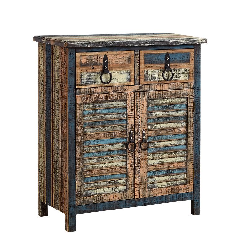 Marley Fully Assembled Wood Weathered Look 2 Drawer 2 Door Console Cabinet Distressed - Powell, 1 of 13