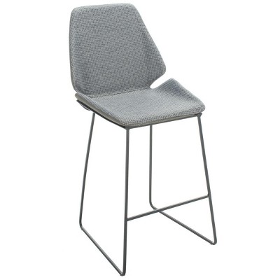 Masami Grey & Black Saddle Style Wood & Metal Counter Stool