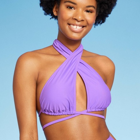 vingerafdruk Uitgestorven Tactiel gevoel Women's Cross Next Multi-way Bikini Top - Wild Fable™ Purple Xs : Target