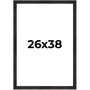 PosterPalooza | 26x38 Wide Barnwood Picture Frame, UV Acrylic, 6 Finishes - Grey, Brown, White, and Black - 1 of 4