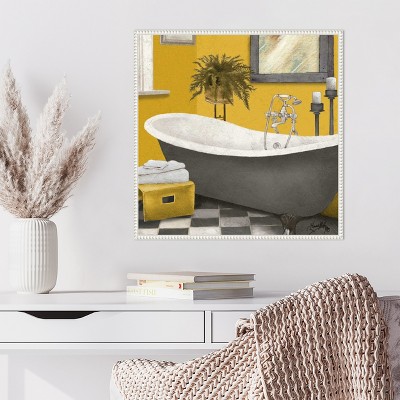Sunny Bath Still Life Canvas Wall Art with Beaded Frame