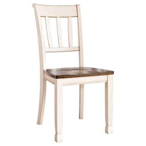 2pc Whitesburg Dining Room Side Chair, White And Wood Dining Room Chairs