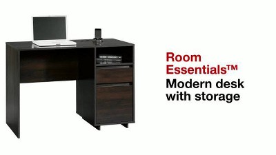 Wood And Metal Writing Desk With Storage - Room Essentials™ : Target