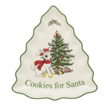 Spode Christmas Tree Rudolph the Red-Nosed Reindeer® Cookies For Santa Server - 9.5 Inch