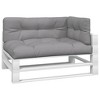 vidaXL Pallet Cushions 3 pcs Gray - Outdoor/Indoor Sofa Back & Side Pillow Set - Water Resistant, Hollow Fiber - 3 of 4