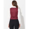 INSPIRE CHIC Women's Vintage Waistcoat Button Up Steampunk Jacquard Sleeveless Suit Vest - 3 of 4