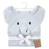 Touched by Nature Baby Unisex Organic Cotton Animal Face Hooded Towels, Gray Elephant, One Size - 2 of 2