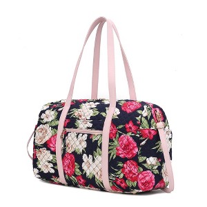 MKF Collection Khelani Quilted Cotton Botanical Pattern Women’s Duffle Bag by Mia K - 1 of 4