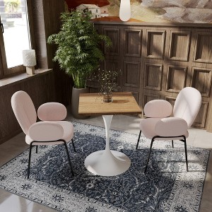 LeisureMod Verve 24" Sqaure Dining Table - Modern MDF Top with White Pedestal Base Accent Cafe Table for Kitchen, Home, and Cafes - 1 of 4