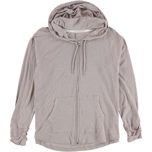 Calvin Klein Womens Ruched-Sleeve Hoodie Sweatshirt - 1 of 2