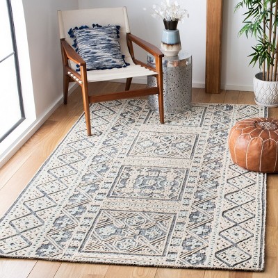 Gray Geometric Handmade Wool Area Rug 3' x 5'
