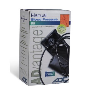 ADC Adult Black Pocket Aneroid Reusable Aneroid / Stethoscope Set 1-Tube 1 Each - 1 of 3