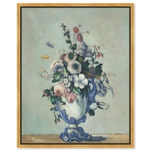 Art Remedy Paul Cezanne - Flowers in a Rococo Vase Vintage Classic Roses Wall Art Framed - 1 of 4