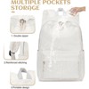 Attop Beige School Backpack Women Laptop Backpack College Book Bag Middle School Travel Work Commuter Backpack - 2 of 4