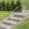 VEVOR Handrails for Outdoor Steps, Fit 1 or 3 Steps Outdoor Stair Railing, White Wrought Iron Handrail, Flexible Front Porch Hand Rail, Silver - 2 of 4