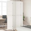 vidaXL Room Divider 4 Panels White Solid Wood Paulownia - 2 of 4