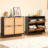 VEVOR Rattan Shoe Cabinet, with 4 Flip Drawers, Slim Shoe Entryway Storage Cabinet with Metal Legs, for Entryway, Closet, Hallway, Black - 2 of 4