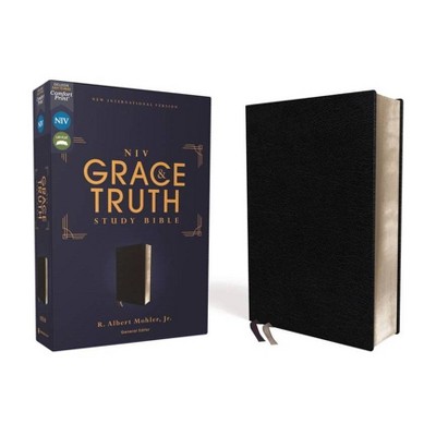 Niv, the Grace and Truth Study Bible, European Bonded Leather, Black, Red Letter, Comfort Print - by  Zondervan (Leather Bound)