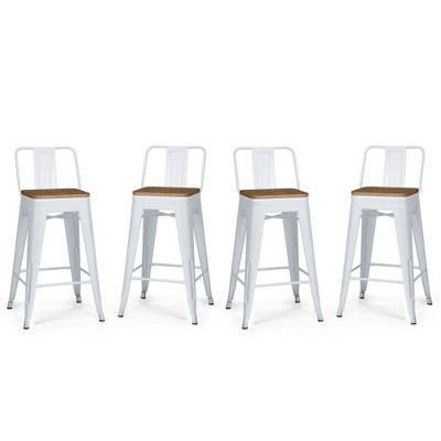 Set of 4 24" Josephine Metal/Wood Counter Height Barstools - WyndenHall