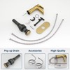 Grungis Single Hole Bathroom Sink Faucet with Deck Plate,Bathroom Faucet with Pop Up Drain and Supply Lines for Home Sinks - 3 of 4