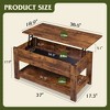 Coffee Table, 39" Lift Top Coffee Table with Hidden Compartment and Storage Shelf - 3 of 4