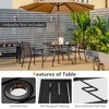 Tangkula 5PCS Patio Dining Set Stackable Chairs & Table Set W/ Umbrella Hole - 4 of 4